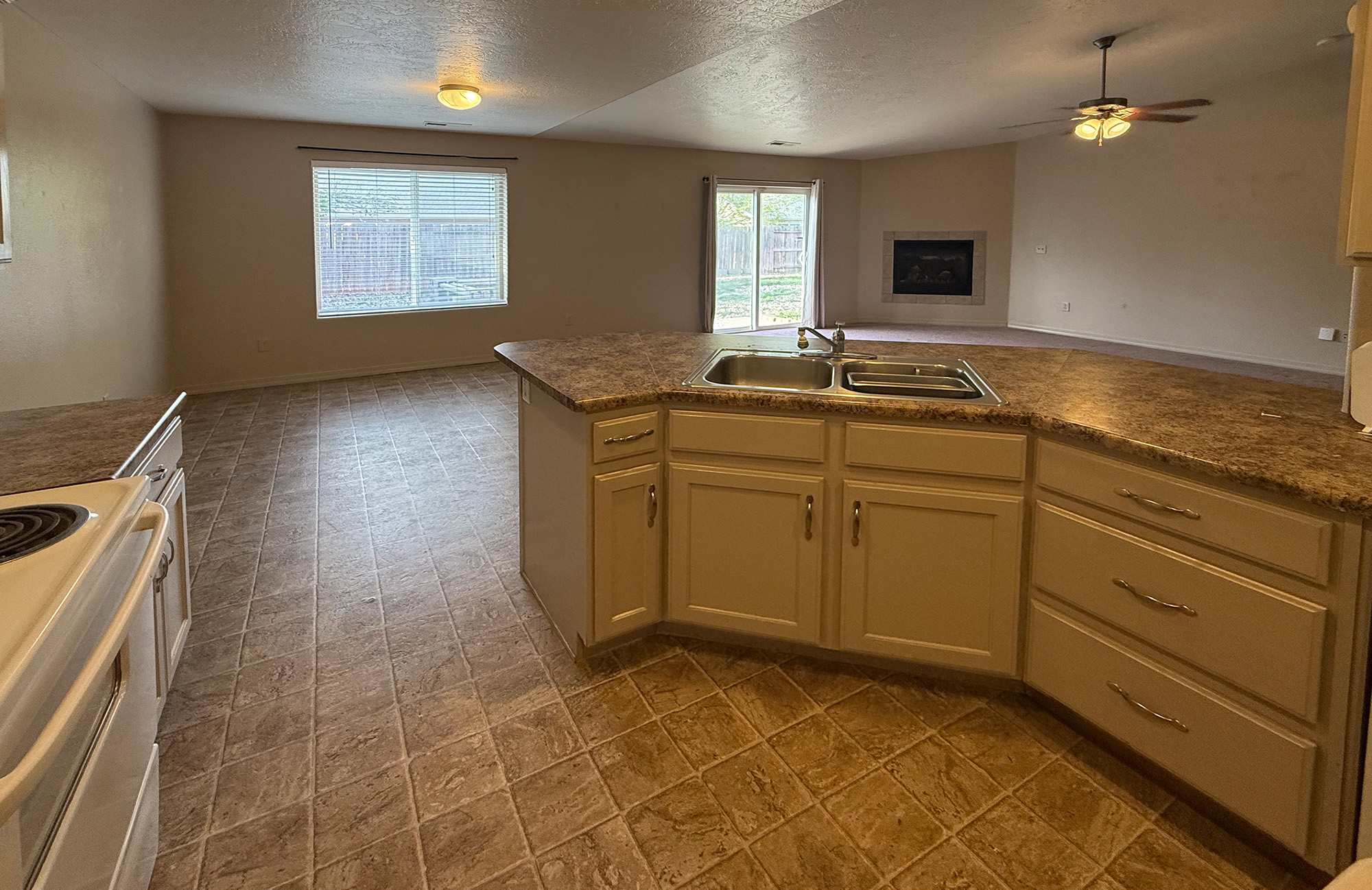 View from inside kitchen area